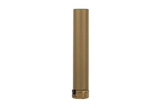 The SureFire SOCOM 7.62 Trainer Muzzle Device in FDE features the quick attach design for SF muzzle brakes